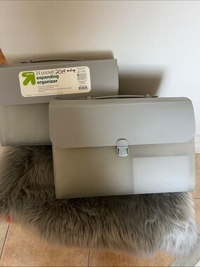 Up&Up 24-Pocket Expanding Organizer - Light Gray